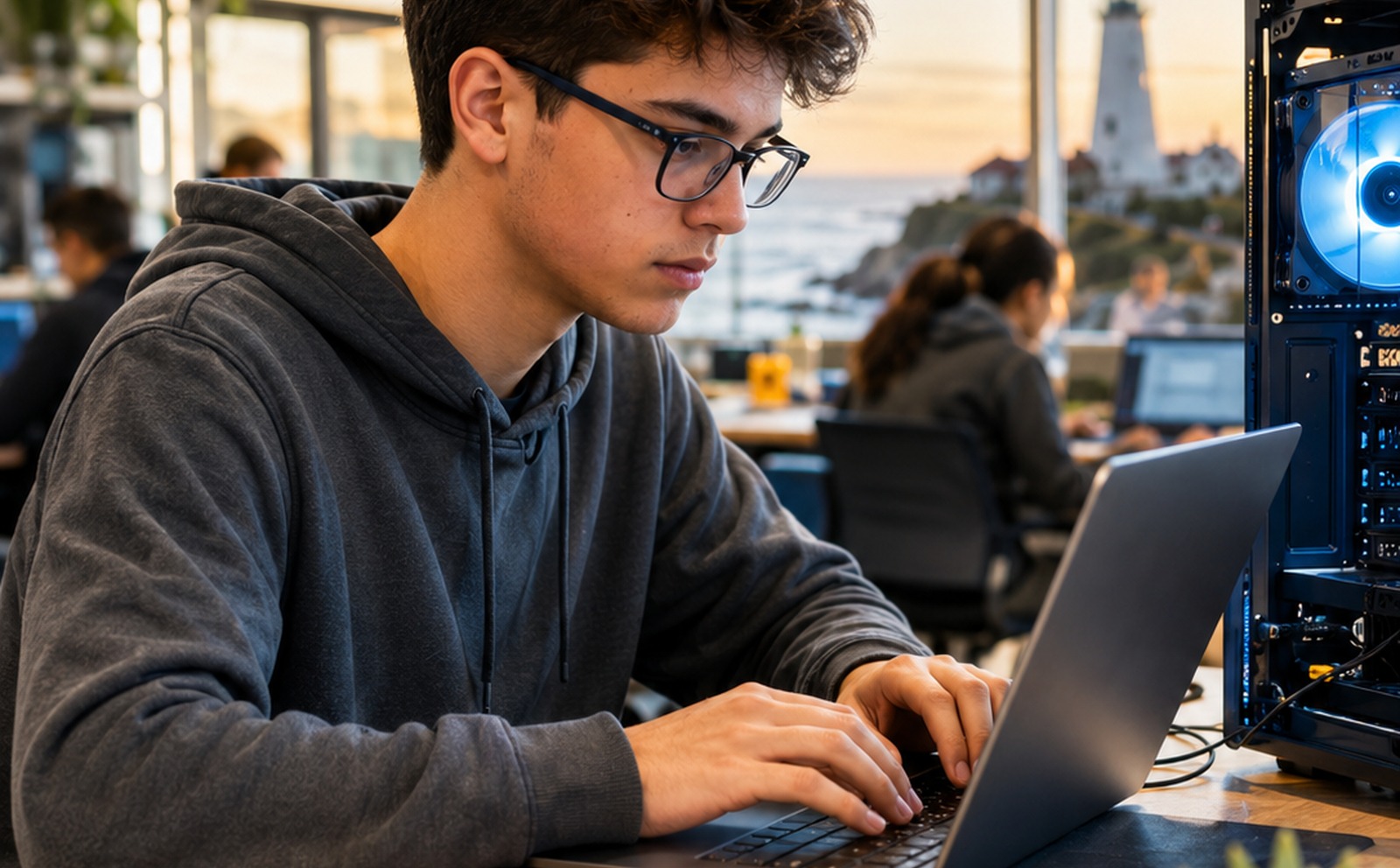 Youth learning technology in a modern lab