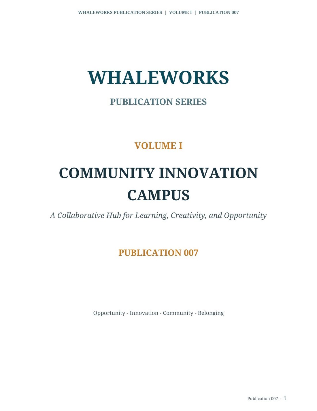 Cover of Community Innovation Campus