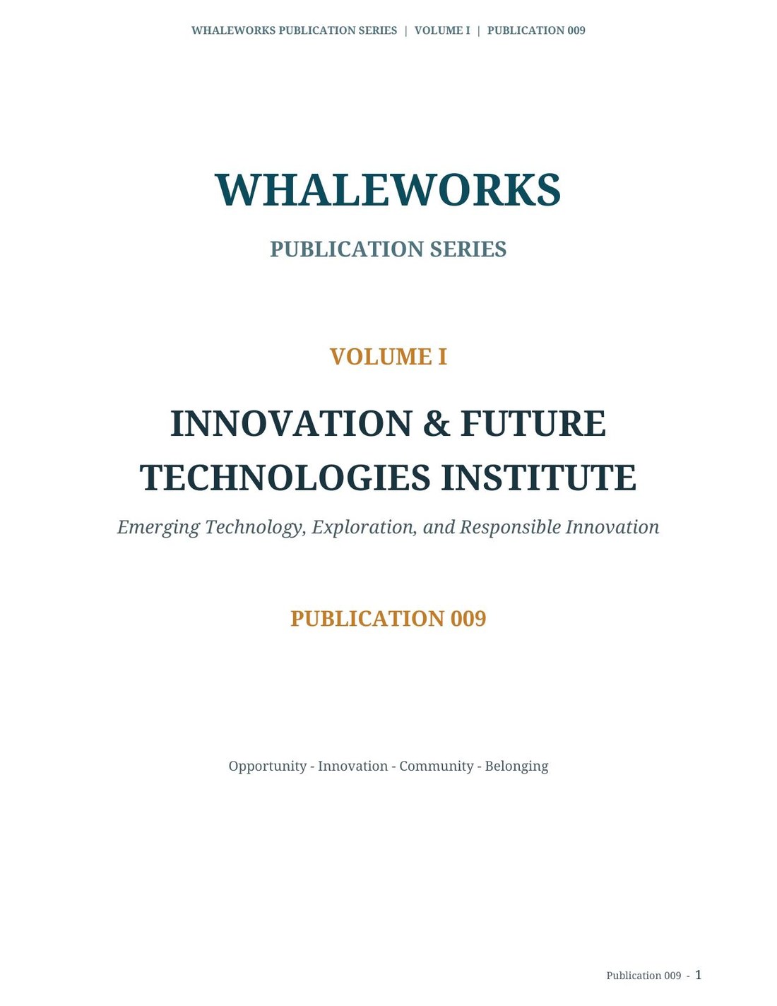 Cover of Innovation & Future Technologies Institute