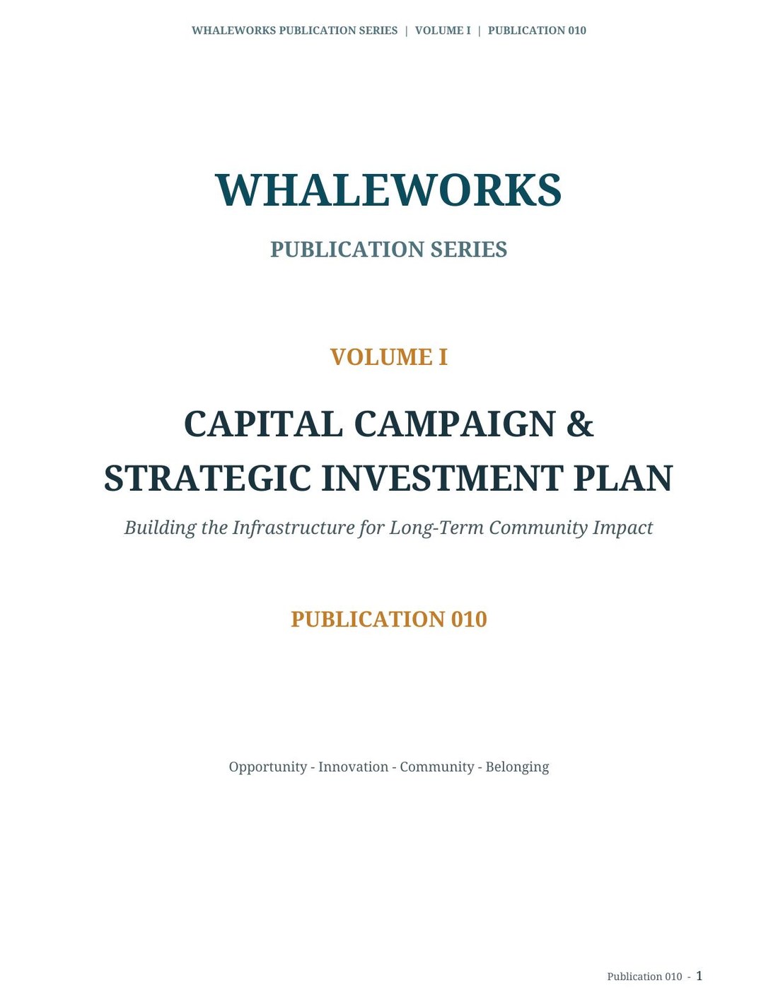 Cover of Capital Campaign & Strategic Investment Plan
