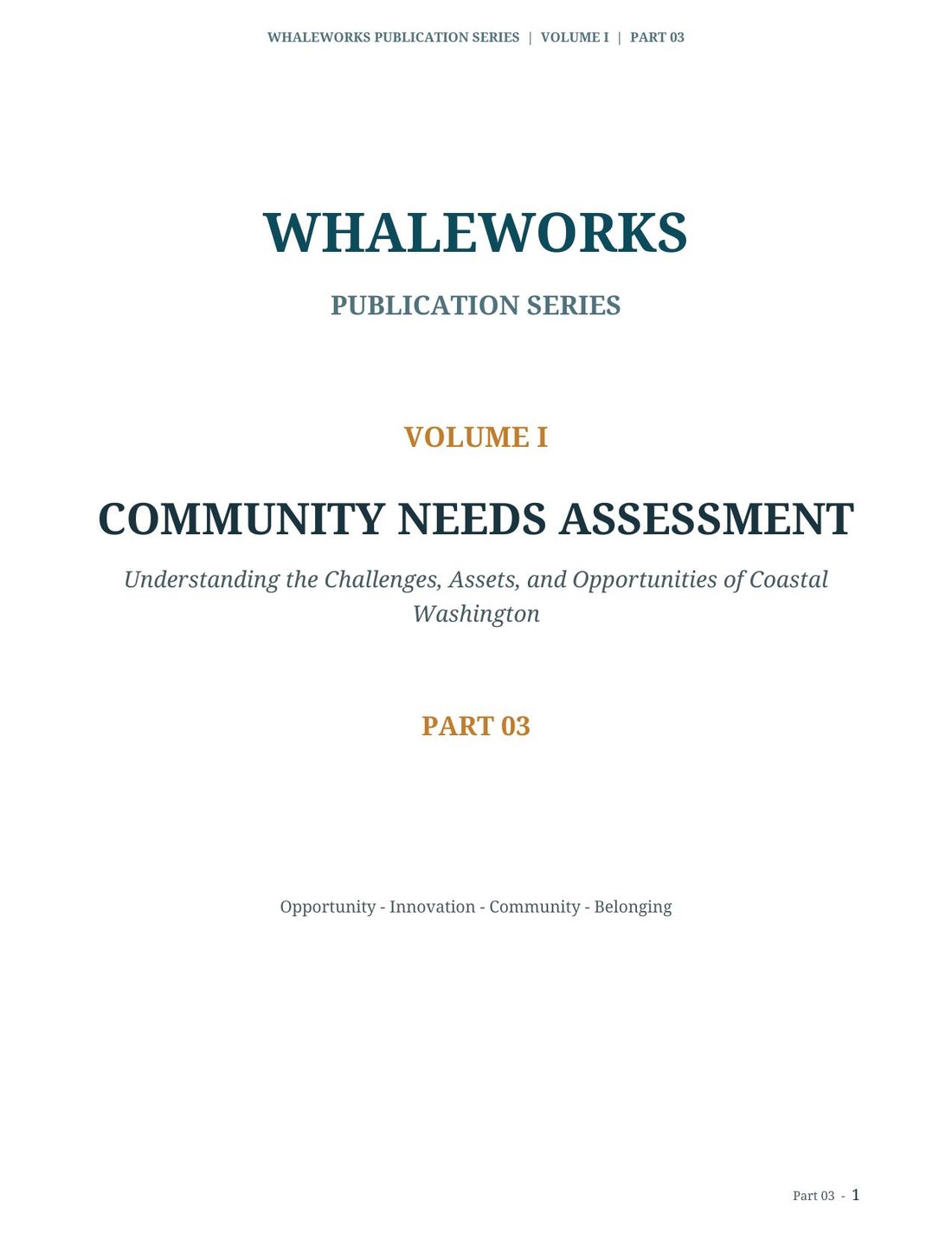 Cover of Community Needs Assessment