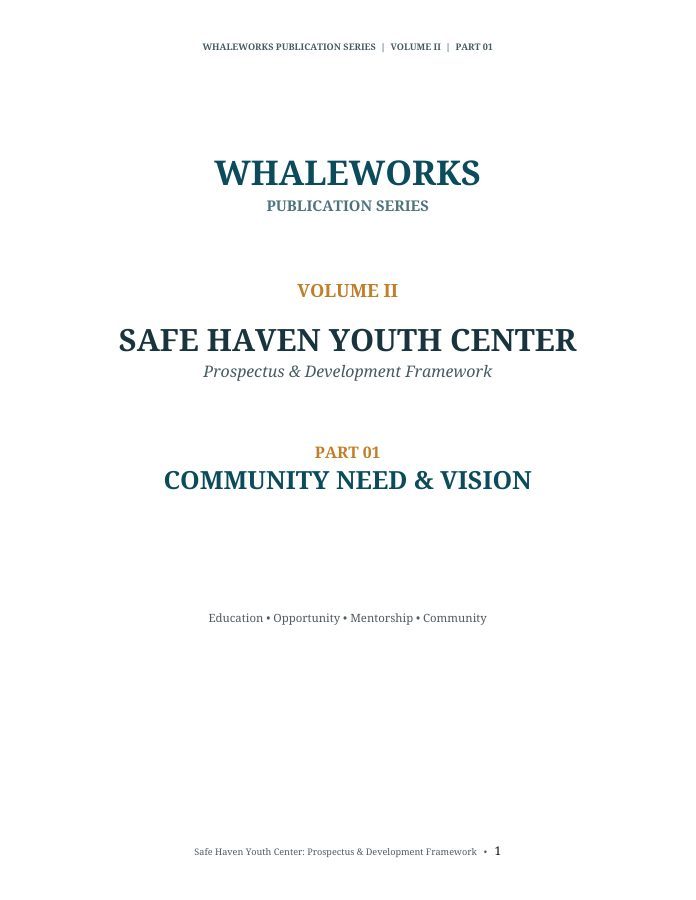 Cover of Community Need & Vision
