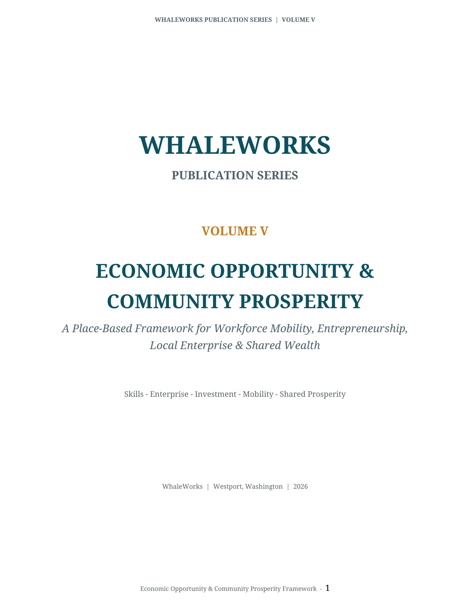 Cover of Economic Opportunity & Community Prosperity