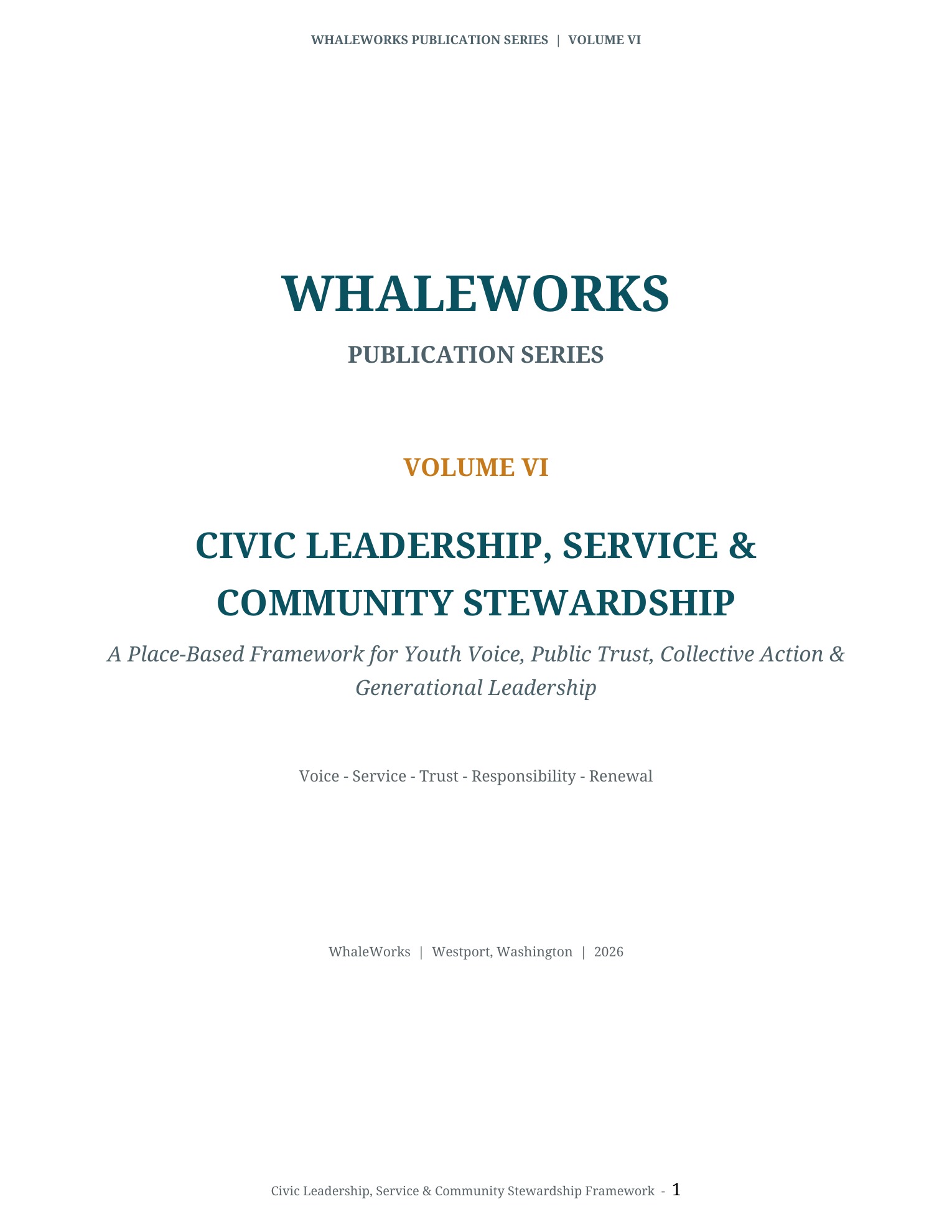 Cover of Civic Leadership, Service & Community Stewardship